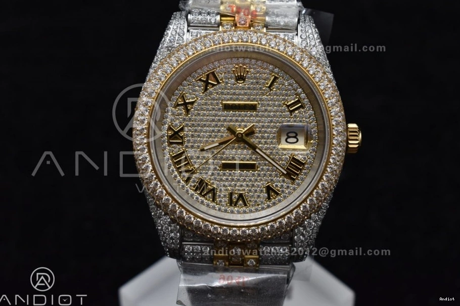 Gold Version Best 2 Tone Dial Diamond 41mm DateJust Yellow TWD Roman 0503